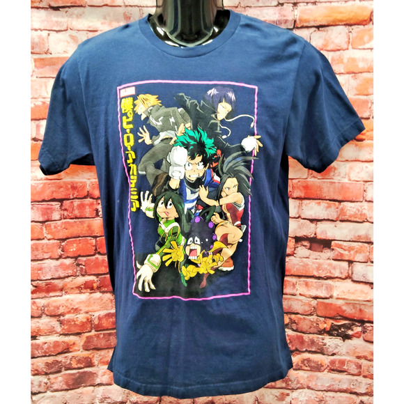 My Hero Academia Funimation Anime Cartoon Cotton Mens T-Shirt Blue Tee - Picture 1 of 5